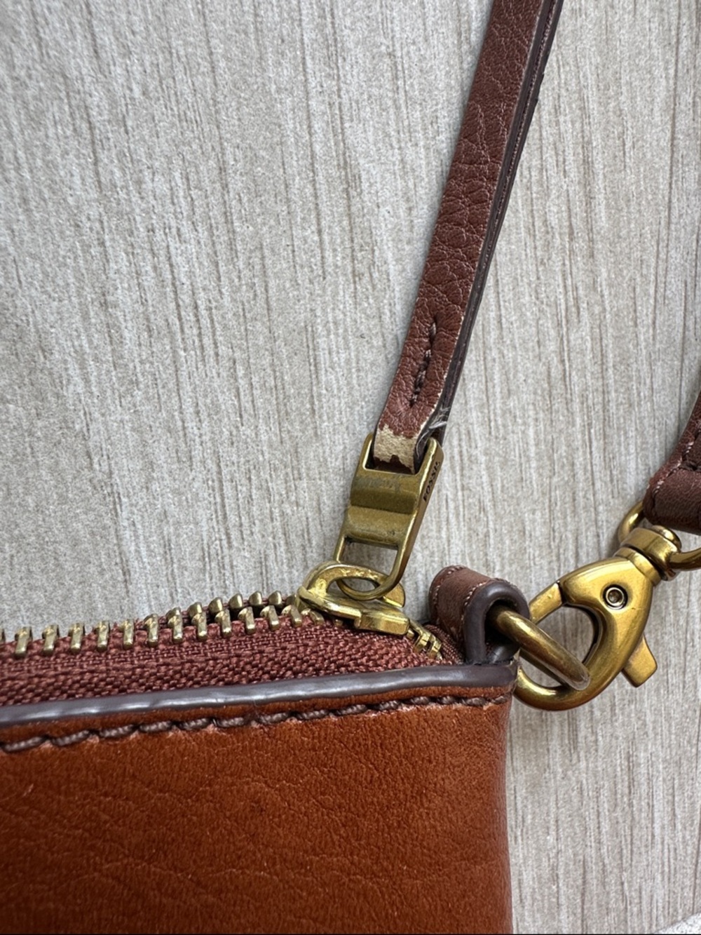 Fossil Cowhide Brown Leather Crossbody Bag - Phoebe - Picture 7 of 7